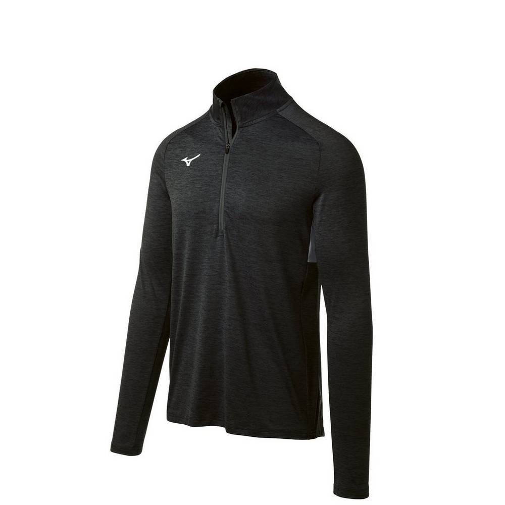 Panske Pulóver Mizuno Alpha 1/2 Zip Čierne Vypredaj PIVO47168